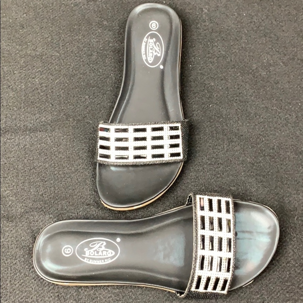 Bolaro Summer Slides with Rhinestones ▪️▪️🔲▪️▪️ - Picture 5 of 6